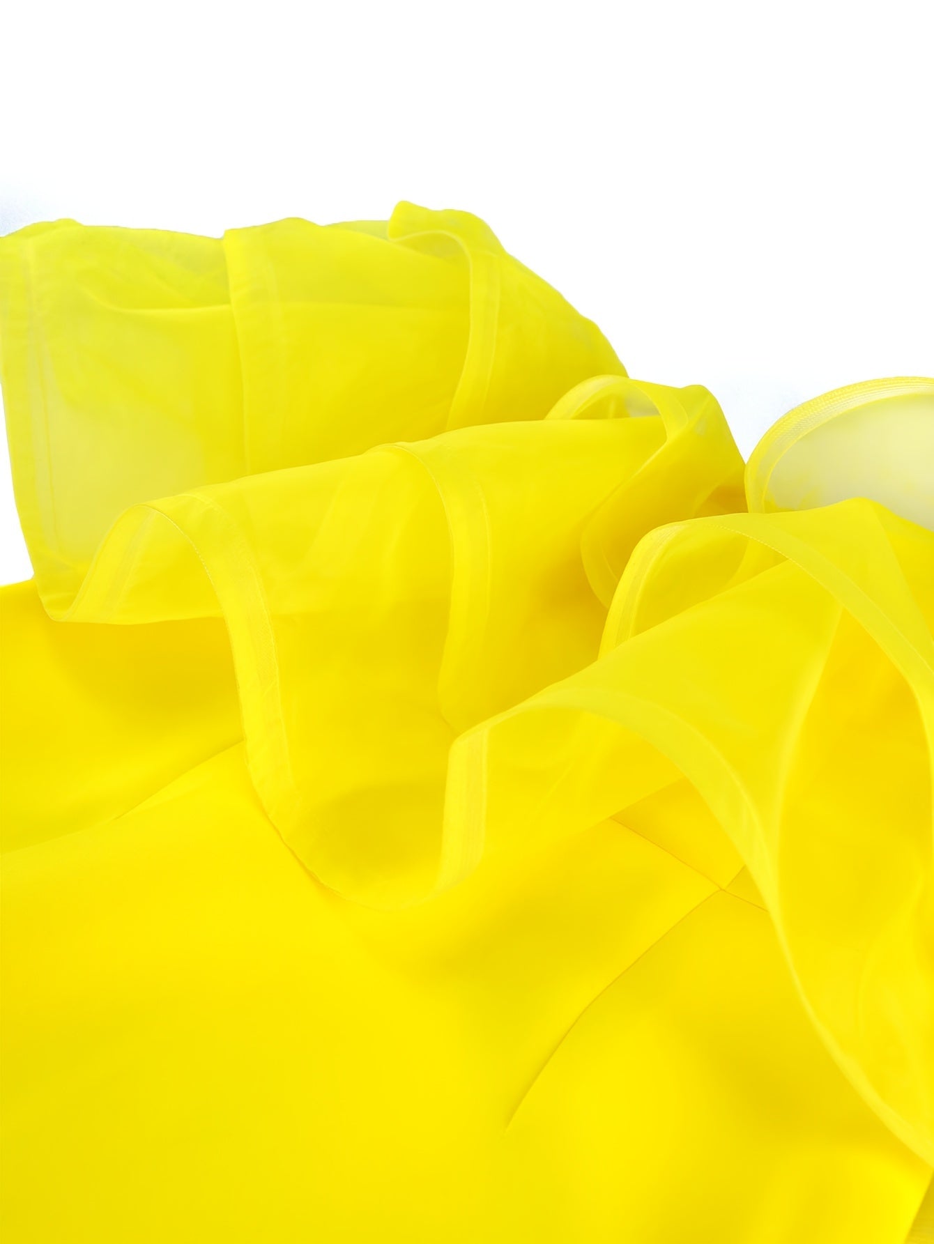 Women's Yellow Off-The-Shoulder Layered Mesh Dress for Cocktail Party