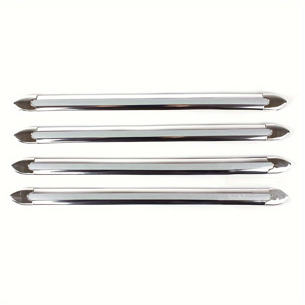 4 dona Avtomobil bumperi chetki himoya qoplamalari ABS chizishga qarshi himoya chiziqlari metall yakuniy