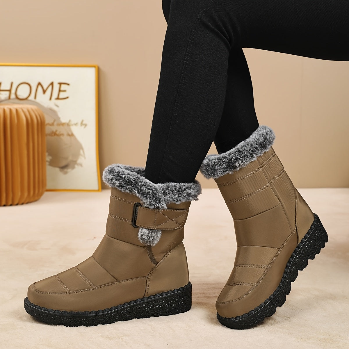 Women's Ankle Boots Fleece-Lined Casual Shoes for All Seasons