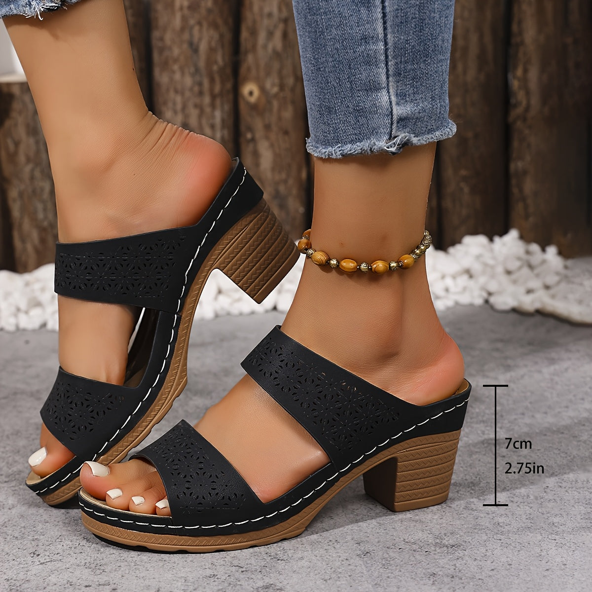 Ayollar uchun kengaytirilgan sandallar, sun'iy charm, ochiq barmoqli, platformali, plyaj uchun kundalik kiyim