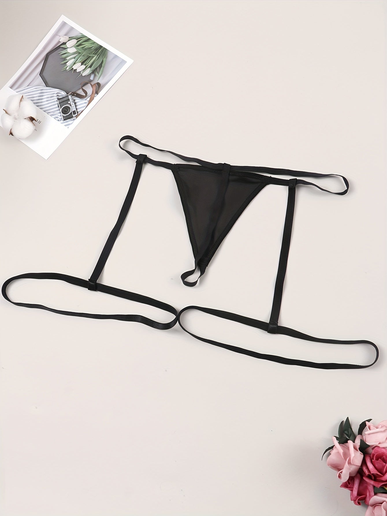 Women’s Black Cotton Thong Lingerie Sexy and Comfortable