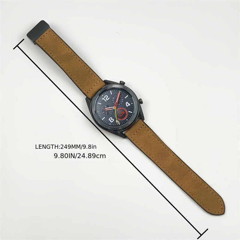 Unisex Synthetic Leather Smartwatch Band 20mm 22mm Water-Resistant Magnetic