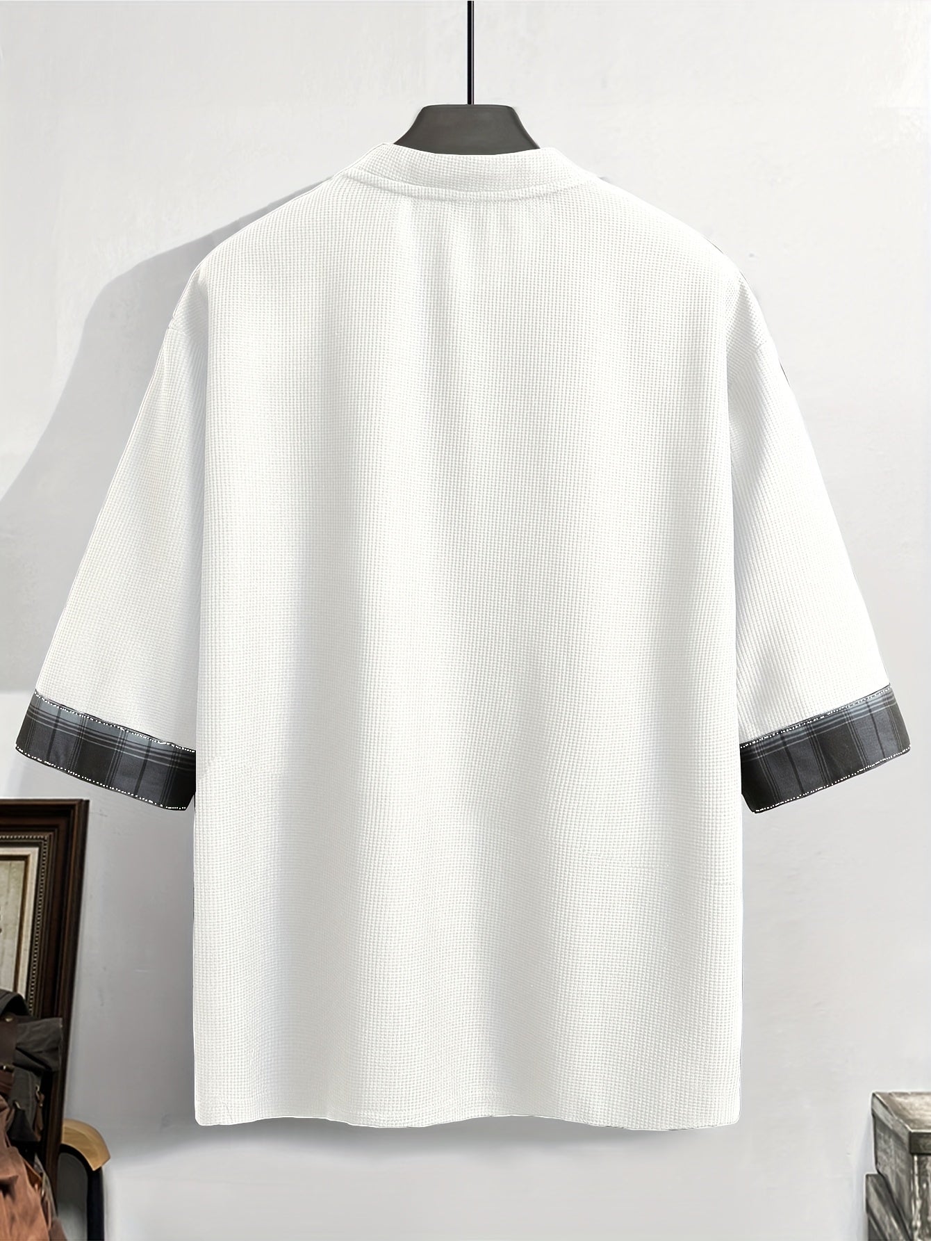 Adult Boho Short Sleeve Polyester T-Shirt Crew Neck Summer Loose Fit Solid Color