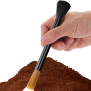 Dual-Head Coffee Grinder Cleaning Brush with Aluminum Handle for Baristas and Home Use