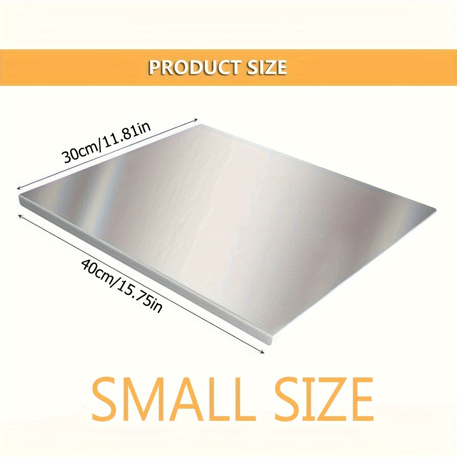 Large Stainless Steel Cutting Board with Lip Food-Safe for Meat Fruit Vegetables