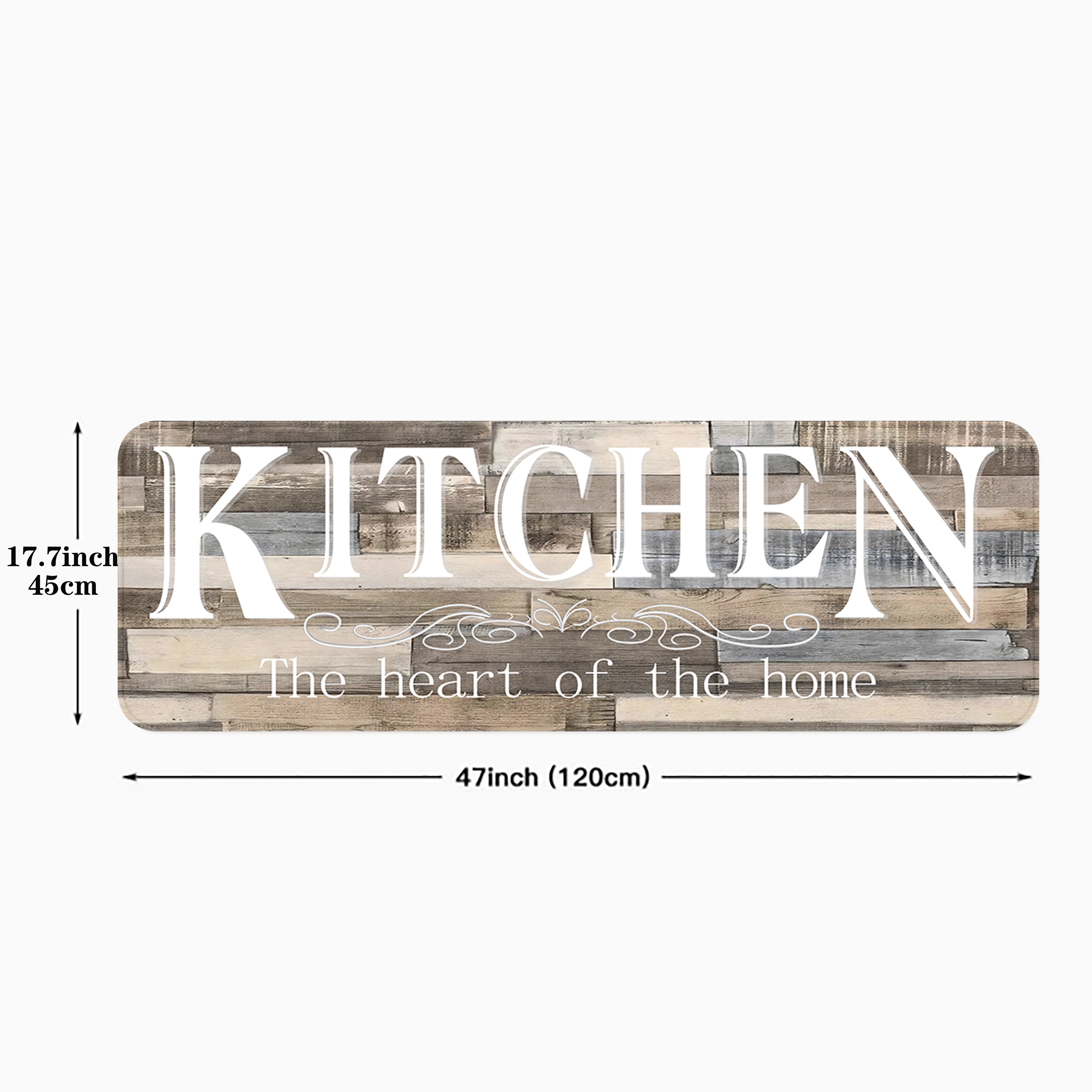 Yorqin Monogram Dizayni bilan Sürüşməz Yog'ochga Qarshi Oshxona Mat - Ichki yoki Tashqi Dekor uchun Ideal, Bahor Xonasi Ta'minotlari va Uy Dekoratsiyasi