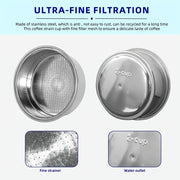 Espresso Filtr Savati - Ikki Qavatli Paslanmaydigan Po'lat, 51mm, Pressizlangan Puk Ekrani bilan. Gourmet Qahva Pishirish uchun Ikki Qavatli Portafilter O'rnini Bosuvchi.