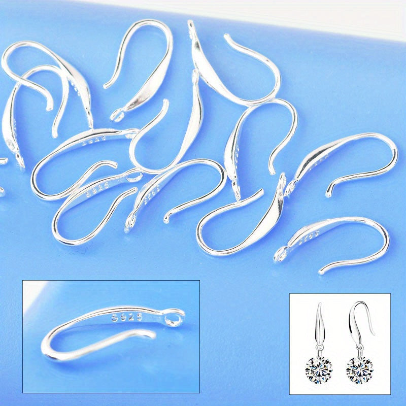 Silvery-Plated Earring Hooks Pack of 100 French Style Round Wire for DIY Jewelry Making