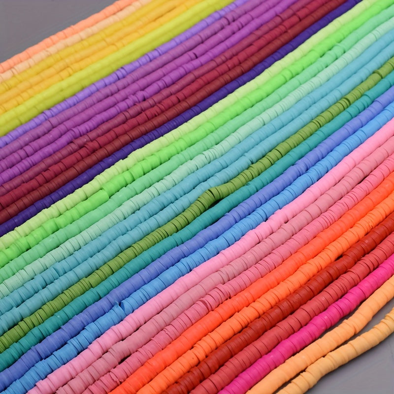 4800 Pieces of Handmade Polymer Clay Beads 12 Strands 6x1mm for Jewelry Making