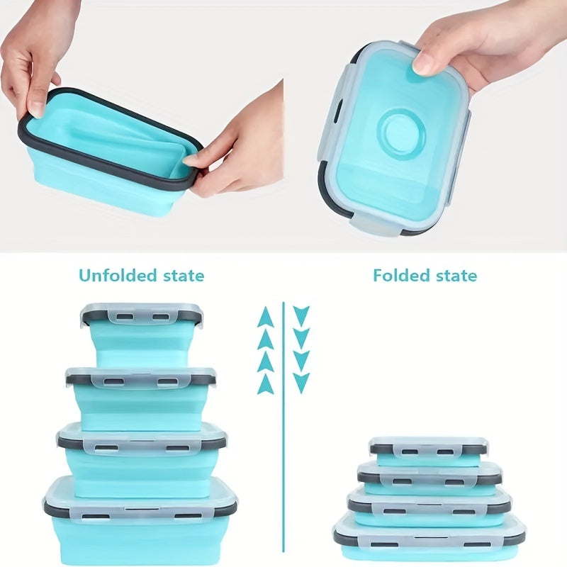 Collapsible Silicone Food Storage Containers BPA-Free Microwave Freezer Safe Kitchen Organization