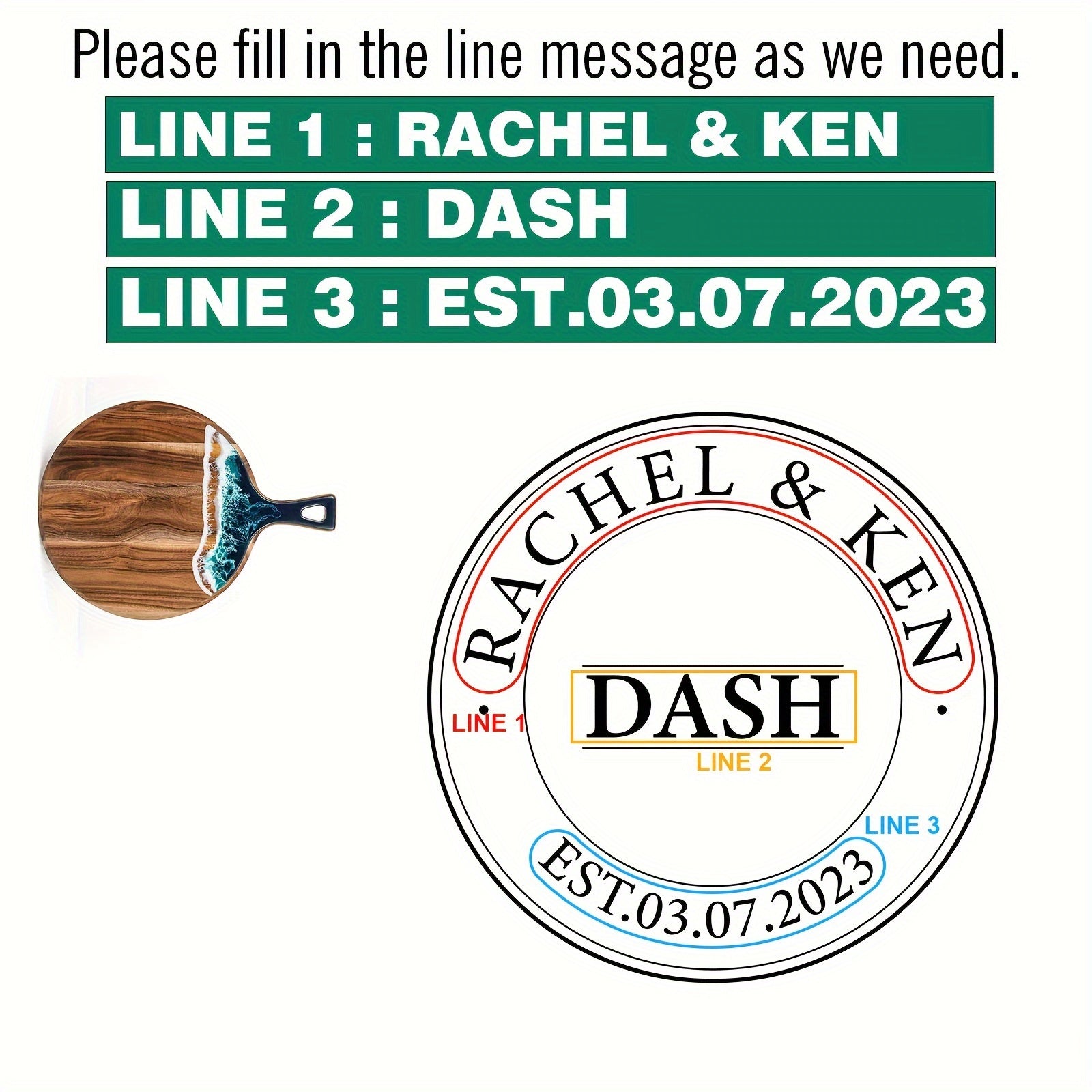 Round Custom Cheese Board with Handle, Personalized Charcuterie Board for Gifts