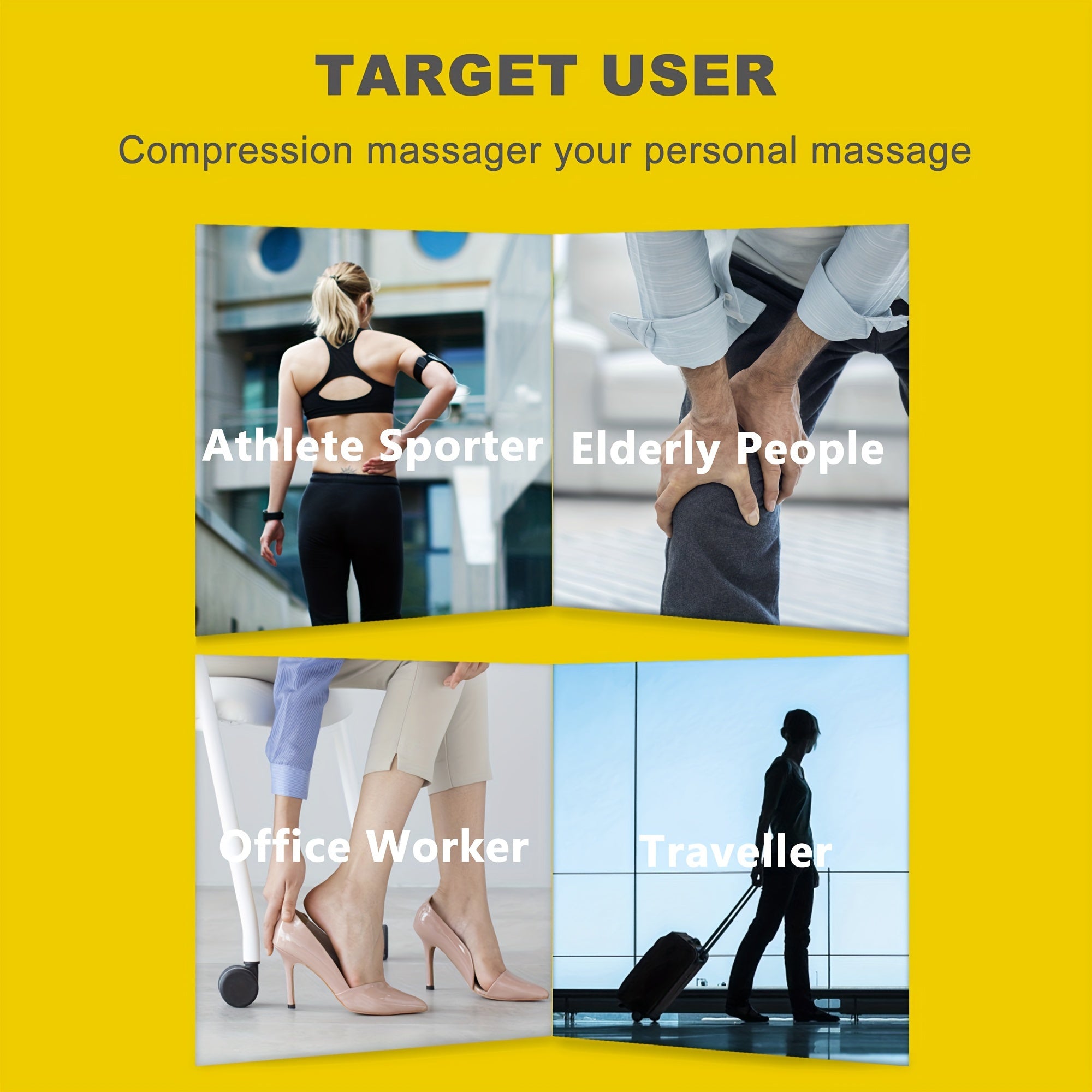 Heated Foot Leg and Calf Massager with Adjustable Straps Digital Display for Men and Women