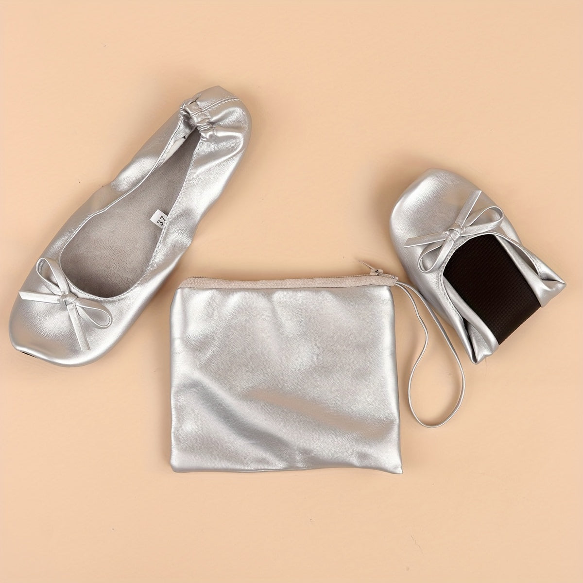 Женские мягкие черные складные повседневные танцевальные туфли