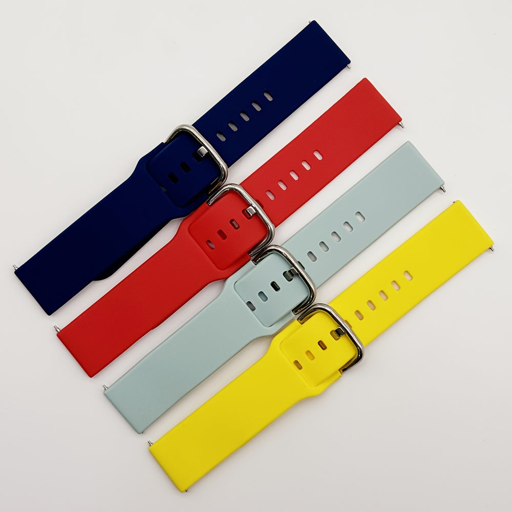 Unisex Silicone Watch Bands 20mm 22mm for Smartwatches with Tang Buckle or Loop Fastener