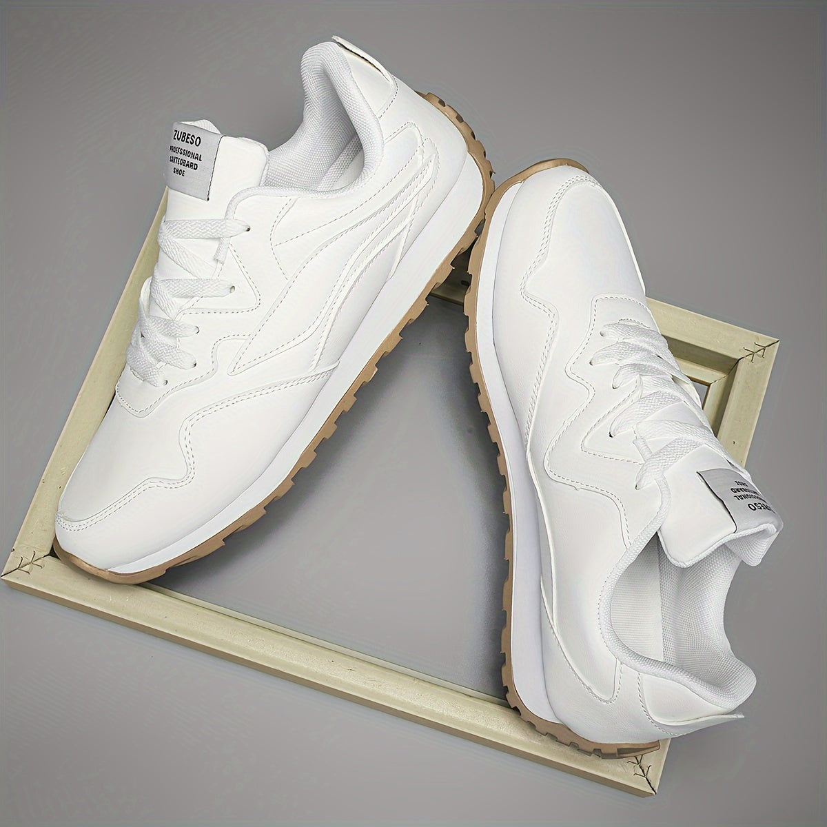 Men's Casual Sneakers Low Top Lace-Up Rubber Sole Fabric Lining