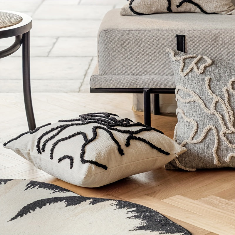 Marokash uslubidagi yostiq qopqog'i, geometrik qirralar dizayni bilan, yumshoq va qulay shenil materialidan tayyorlangan. Uy divanlarini, teras mebellarini, skameykalarni va balkonlarni bezatish uchun mukammal. Yostiq yadrosi kiritilmagan.