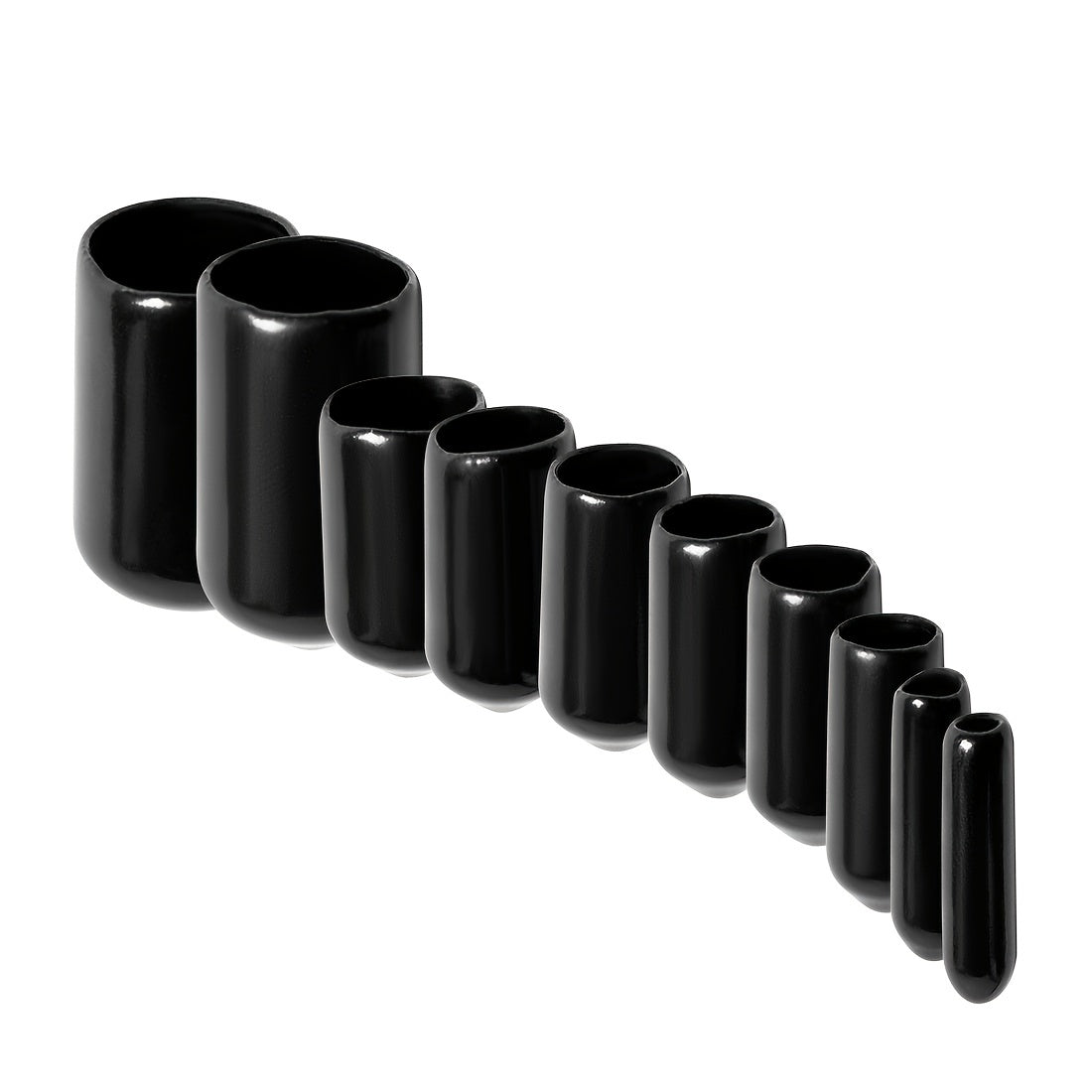 100Pcs Flexible Rubber End Caps Kit for Tubes and Screws in 10 Sizes