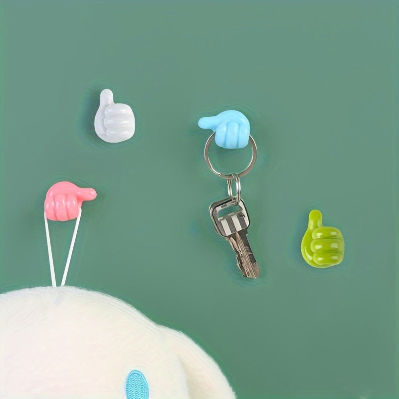 10 Hand-Shaped Rubber Cable Organizer Hooks Set in Random Colors