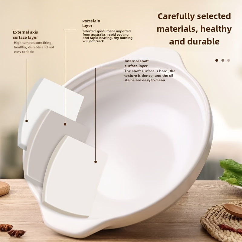 Керамическая посуда для готовки, глиняная кастрюля для газовой плиты, суп, рагу, прочная, устойчивая к высоким температурам