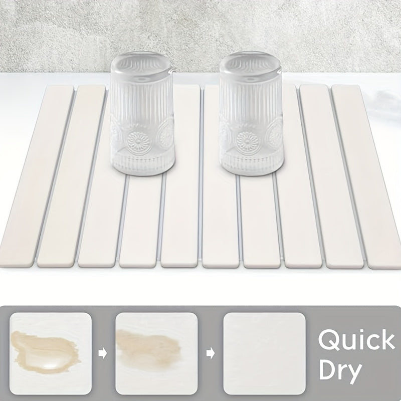 Foldable Diatom Mud Dish Drying Mat 60.96x40.64cm Absorbent Kitchen Bathroom