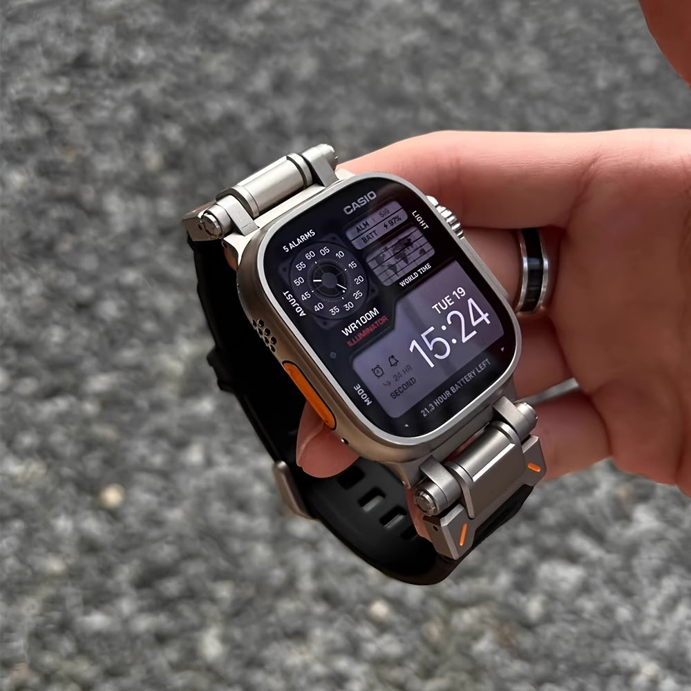 Breathable Silicone Watch Strap for Apple Watch Series 1-9 42mm 44mm 45mm 49mm Stylish Couples Accessory