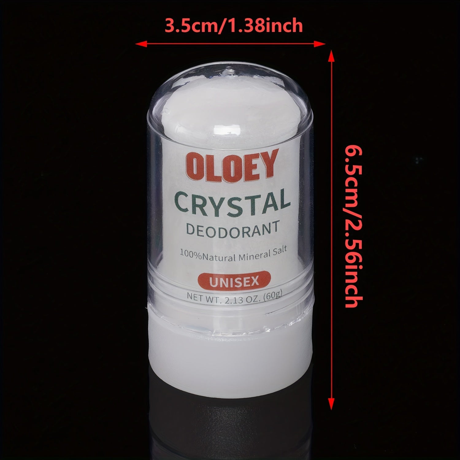 60g OLEY Crystal Stick: Tabiiy Mineral Tuz Antiperspirant, Unisex- kattalar uchun, Ter va Tanadan keladigan hidni to'suvchi, Alyuminiysiz.