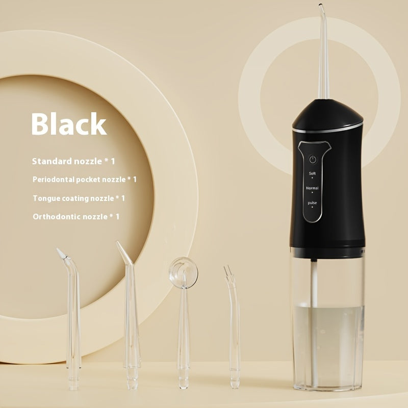 Portable Black USB Rechargeable Water Flosser Electric Oral Irrigator Travel Version
