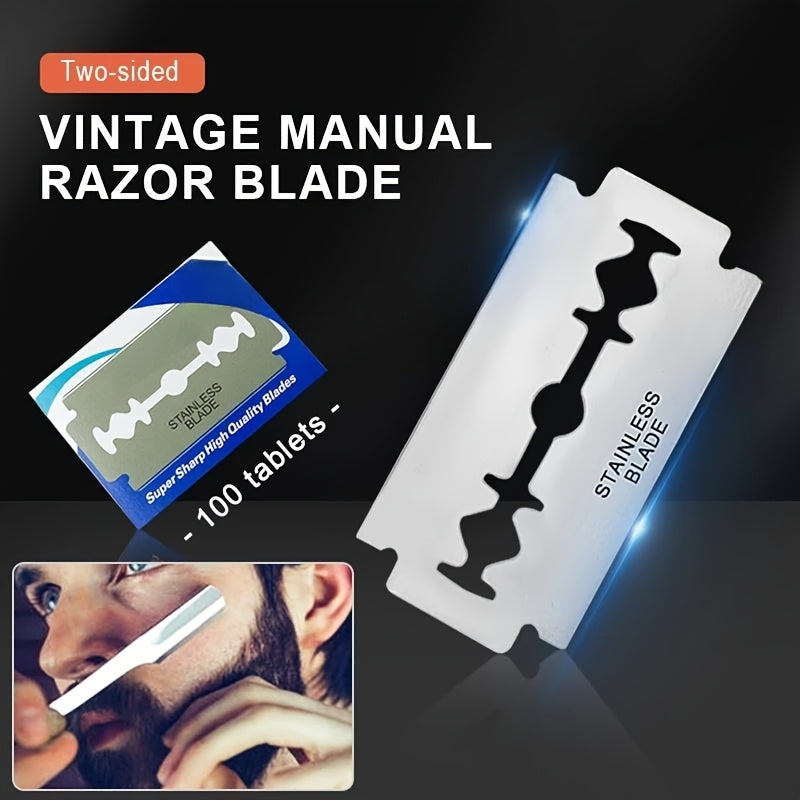 Men Stainless Steel Double Sided Razor Blades Pack of 10