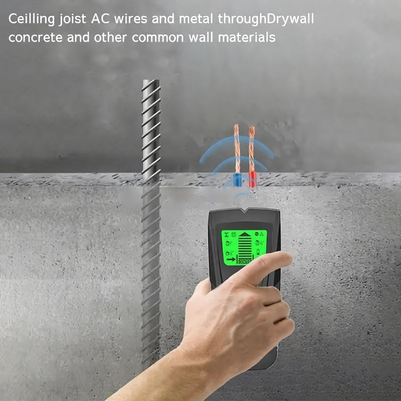 Battery-Powered Stud Finder with LCD Display for Wood Metal and AC Wires