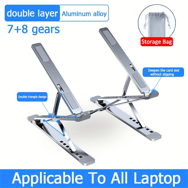 Adjustable Foldable Aluminum Laptop Stand for MacBook PC Tablet Notebook
