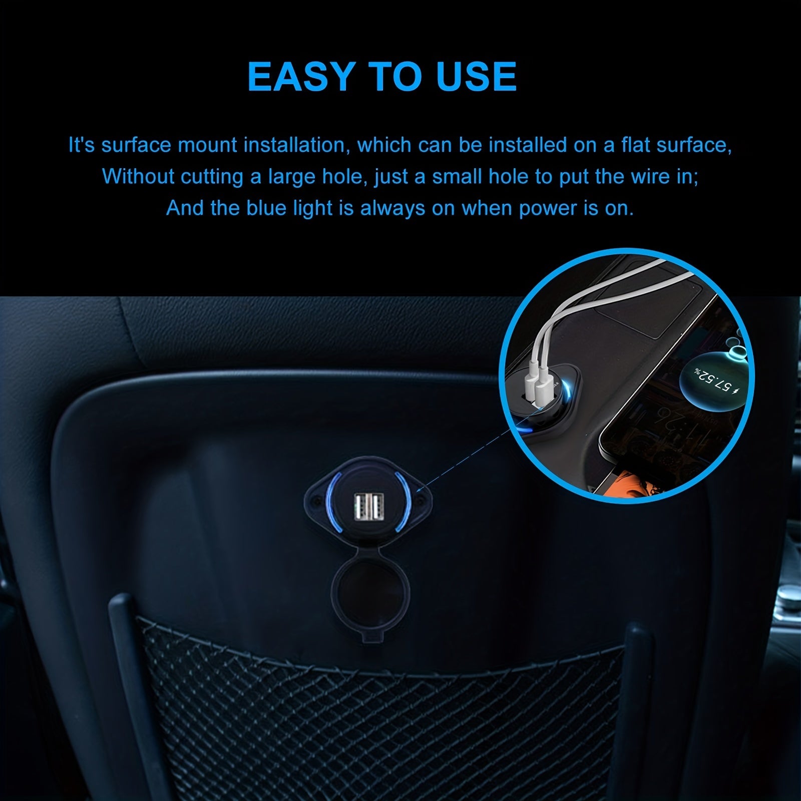 12V Двойная USB автомобильная зарядка, розетка для RV, без аккумулятора, розетки