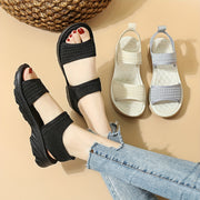 Women's Breathable Knit Slide Sandals Open Toe Soft Sole Summer Footwear