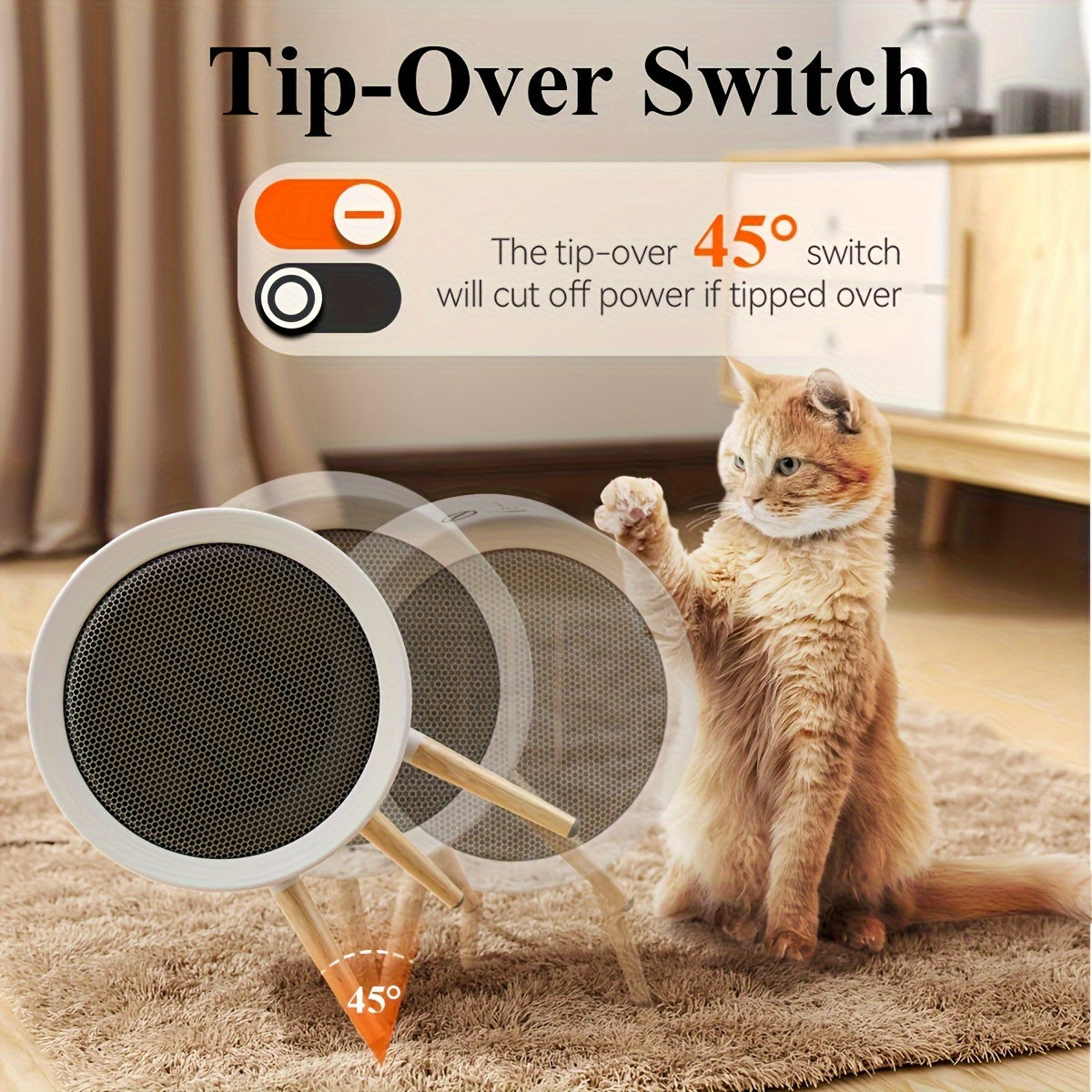 Fast Heating Space Heater with Overheat Protection for Office and Home