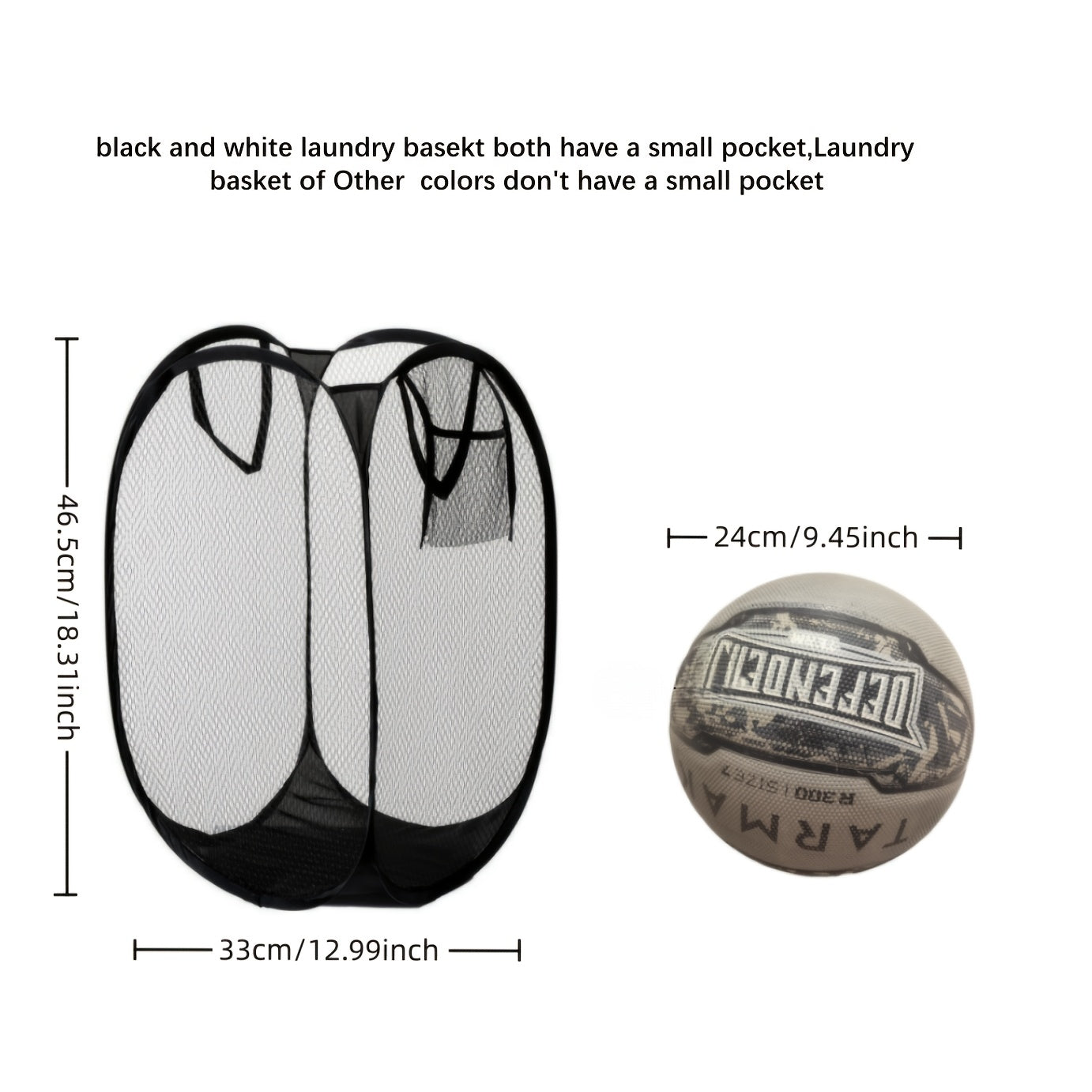 Foldable Mesh Laundry Hamper with Handles for Clothes Storage and Organization