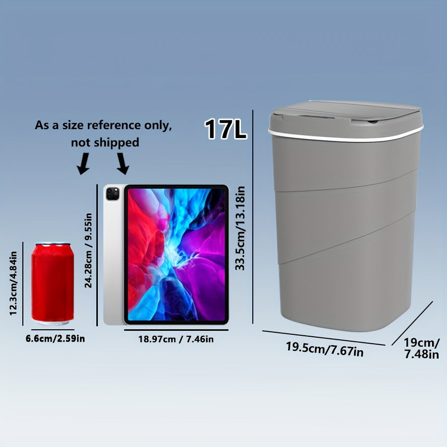 Универсальная мусорная корзина, подходящая для использования на кухне и в ванной, с крышкой, открывающейся по сенсору. Идеально подходит для пищевых отходов и отходов из ванной, таких как бумажные полотенца, волосы и косметика.