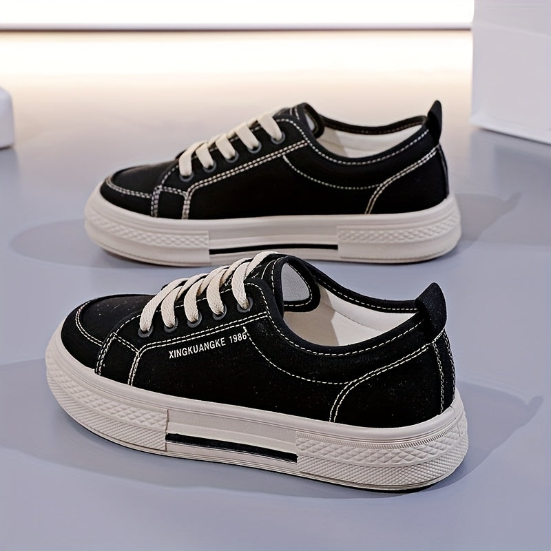 Women's Canvas Flat Shoes, Breathable Slip-On Sneakers, Lightweight and Stylish