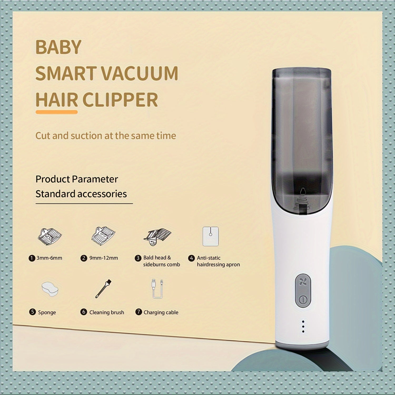 YAFULL Ultra-Tinch Elektr Soch Qirqish Mashinalari Aqlli Chang Olish Tizimi Bilan - USB Qayta Zaryadlanadigan, O'smirlar Uchun Professional Tana va Soch Qirqish To'plami - Yoshlar Uchun Ideal Onalar Kuni Hediye