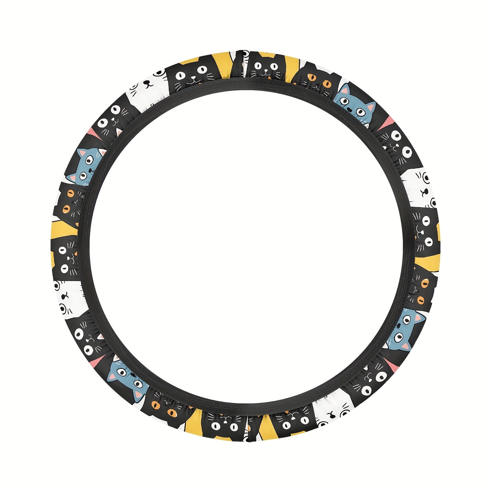 Милый мультяшный чехол на руль с антискользящим эффектом из полиэстера, автомобильный аксессуар