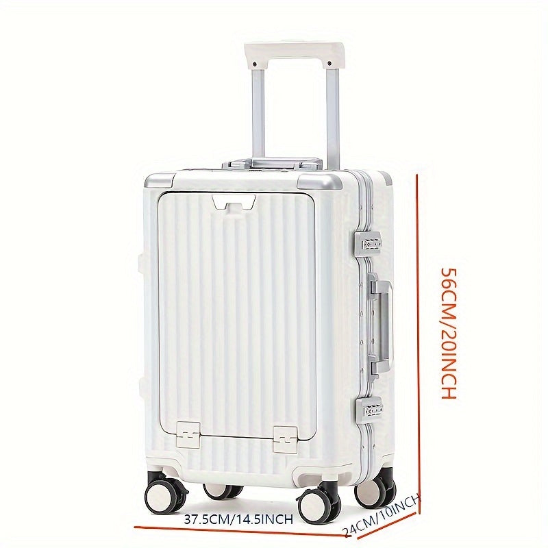 Durable Hard Shell Carry-On Luggage with Aluminum Frame Spinner Wheels and Combination Lock