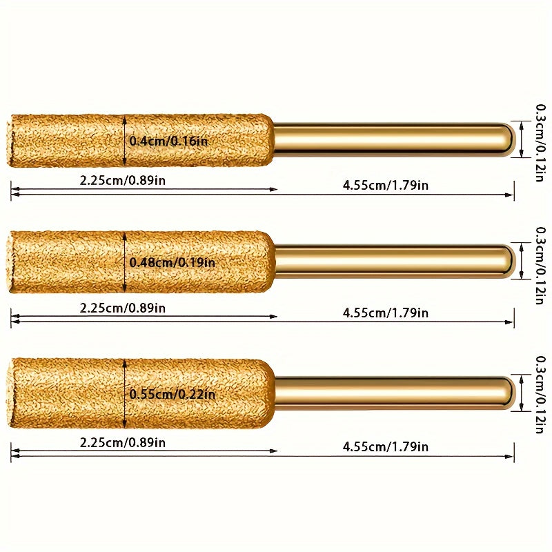10-Piece Diamond Chainsaw Sharpener Set with Titanium-Coated Corundum Bits for Wood Metal Glass