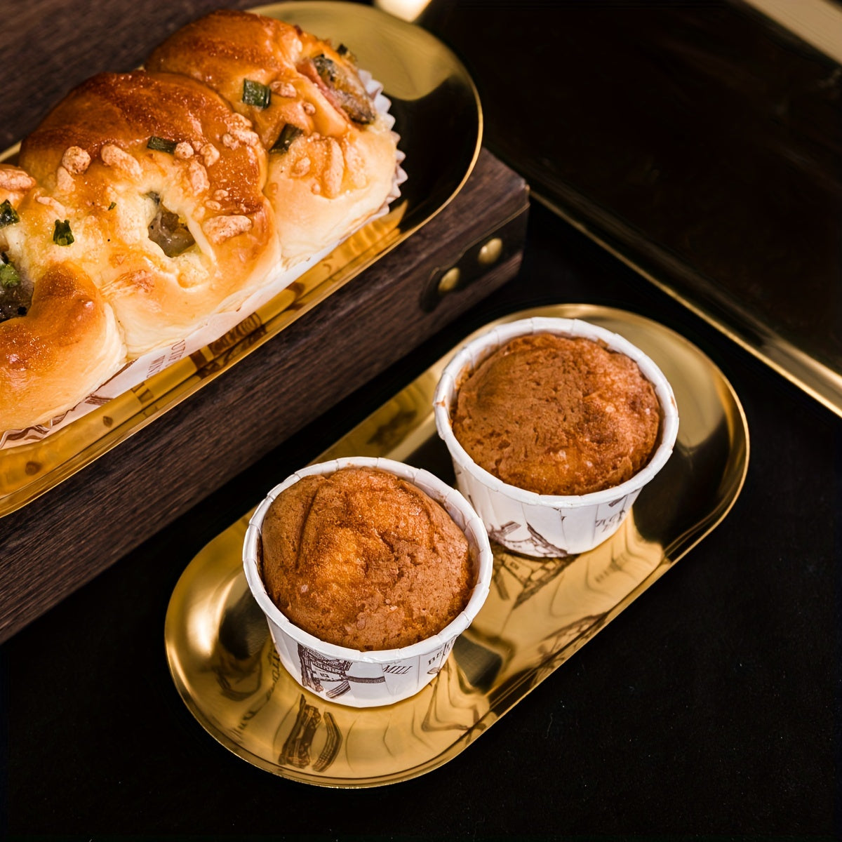 Oval Gold Serving Tray Stainless Steel for Fruits Desserts Snacks and Salads