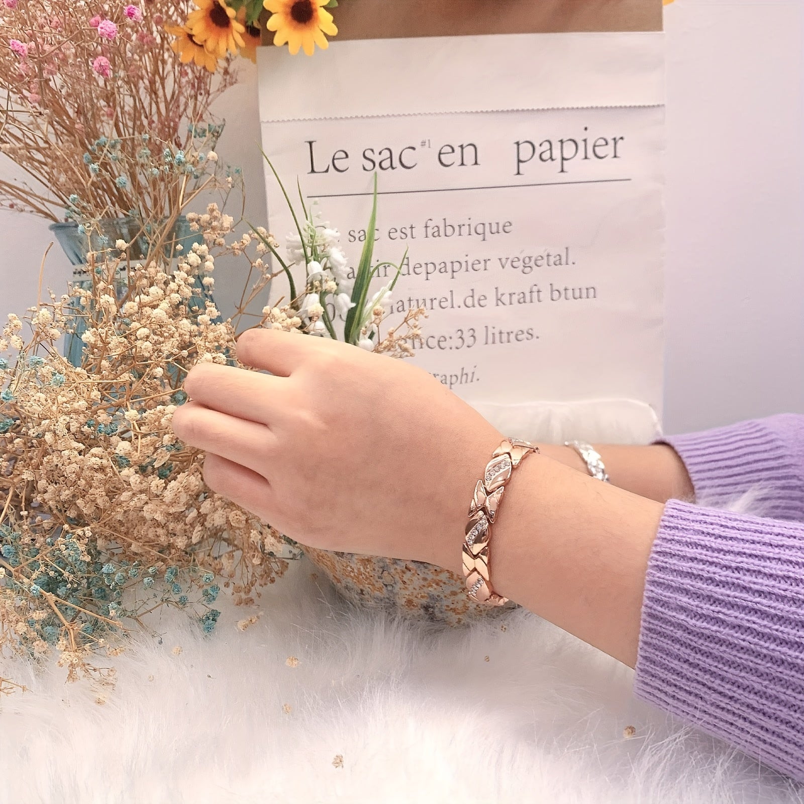 Women’s Copper Bracelets with Magnetic 3500 Gauss Magnets Crystal Jewelry Gift