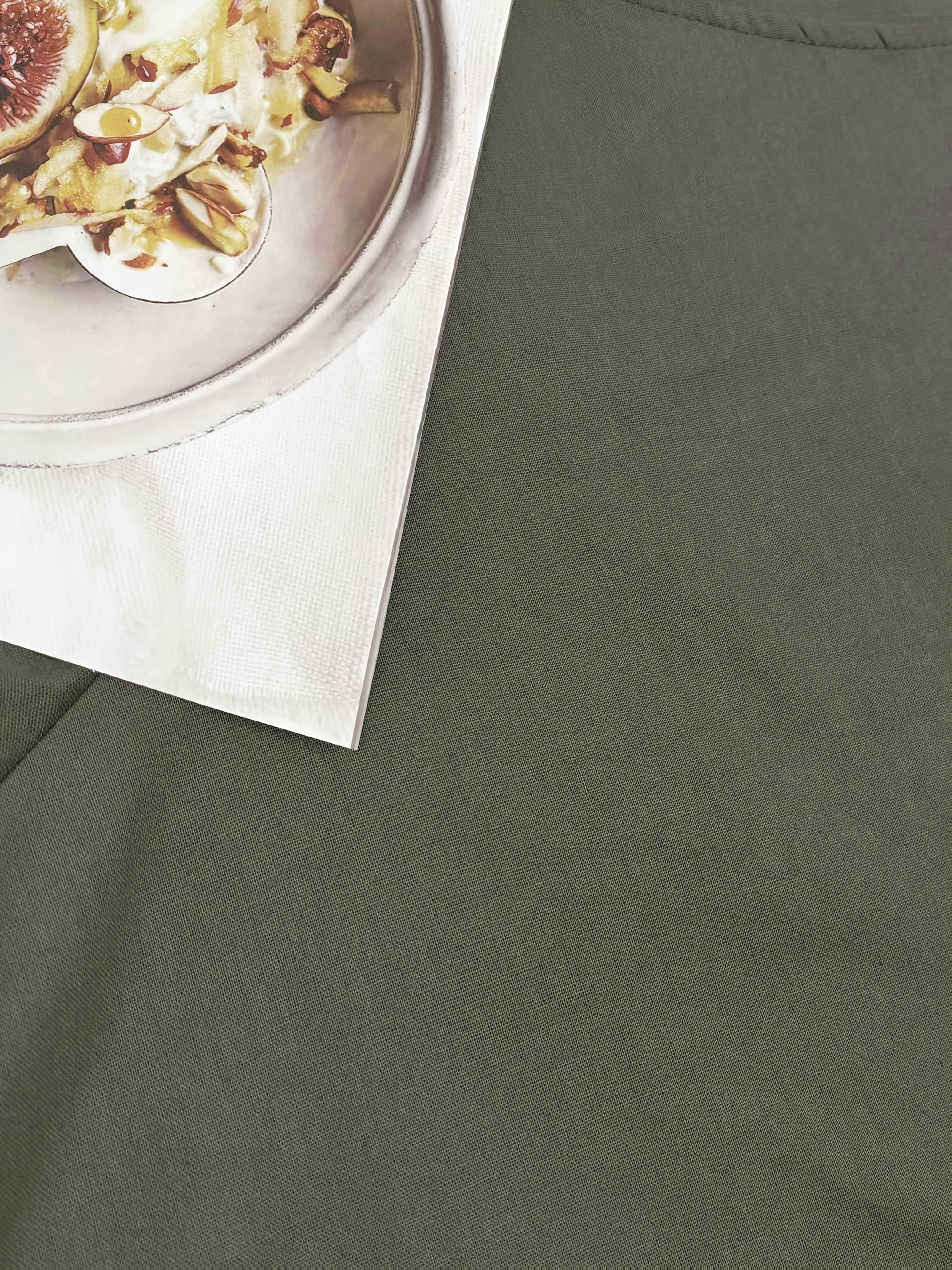 Блузка с асимметричным подолом из хлопкового микса, с круглым вырезом и карманом, для всех сезонов