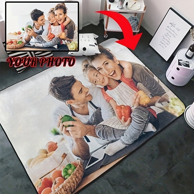 Personalized Plush Velvet Area Rug with Silicone Backing for Bedroom or Living Room