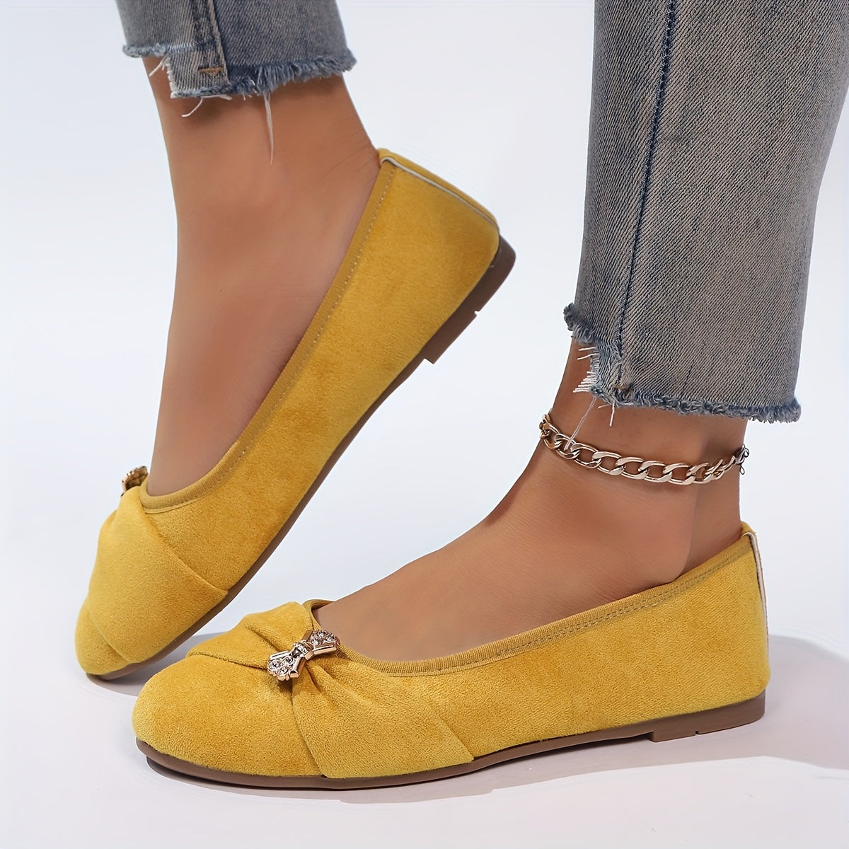 Zapatos planos de ballet para mujer, zapatos casuales sin cordones, color beige, suela suave, cómodos