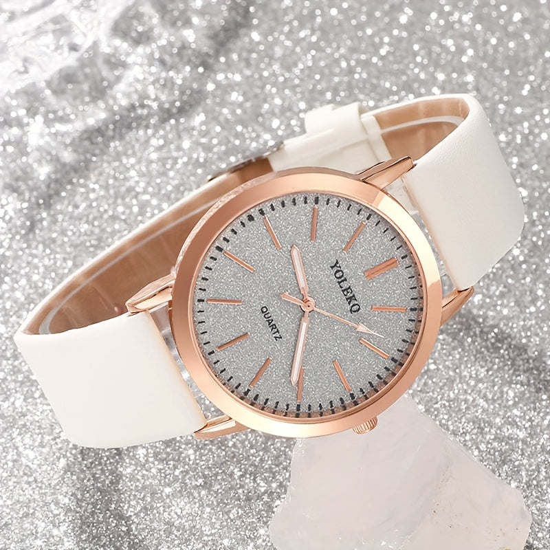 Set of 3 Women's PU Leather Quartz Wrist Watches Casual Chic Gift