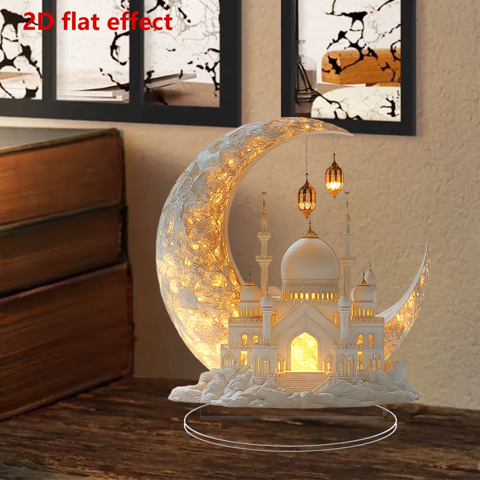 Acrylic Ramadan Mosque Tabletop Decor for Eid Easter Window Display Gift