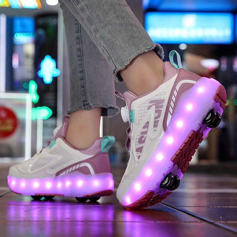 Kids LED Roller Skates for Boys and Girls Sizes 28-40 Removable PU Wheels 16 Light Modes