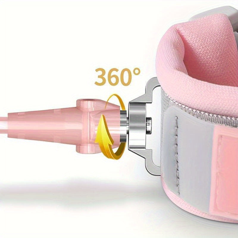 Kids Safety Wristband Reflective Anti-Lost Wrist Link with Key Lock and Whistle Pink