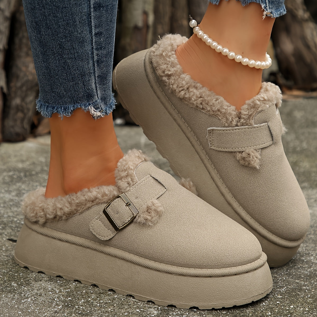 Women's Winter Waterproof Boots with Thick Soles for Outdoor Wear